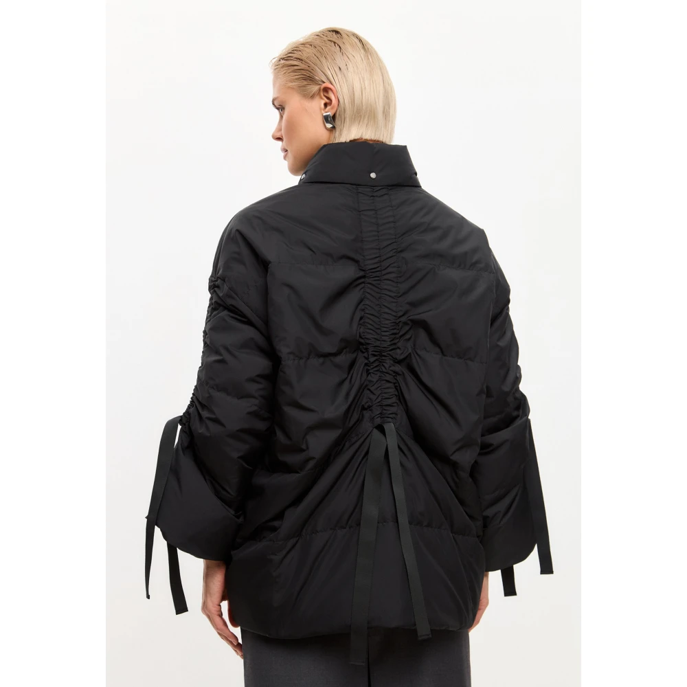 Cesare Gaspari Oversized Gewatteerde Pufferjas Zwart Black Dames