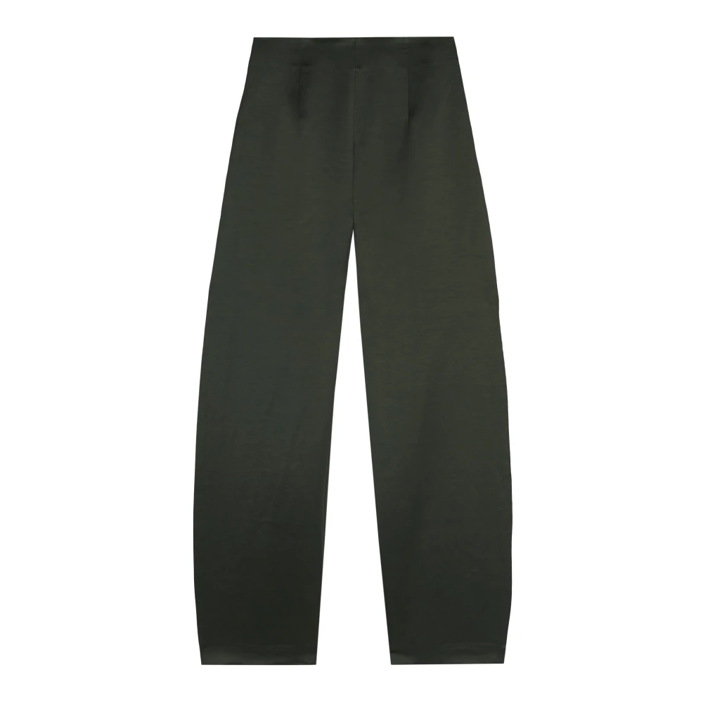 Cortana Hoge taille linnen en viscose broek Black Dames