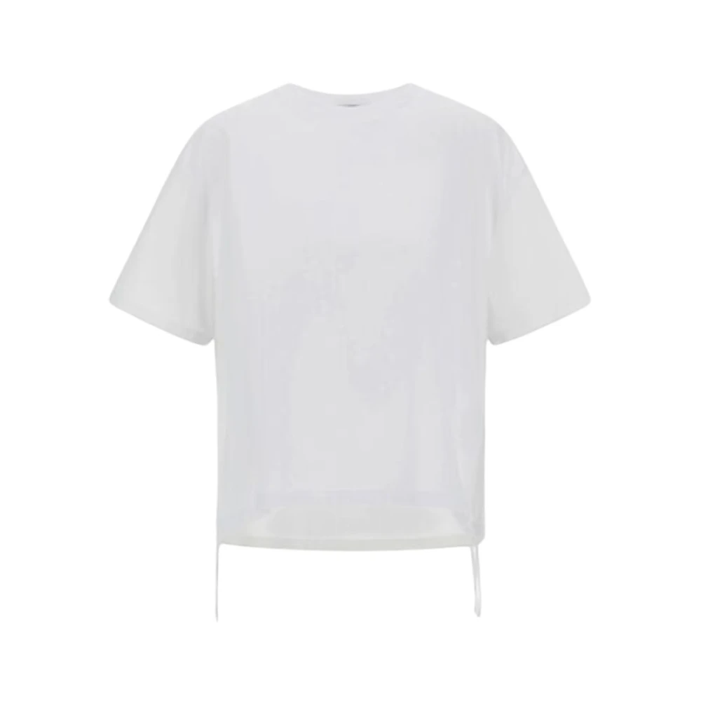 Herno Vrouw Wit Tops Dames, S, Nylon, Compact Jersey And Nylon Maestro T-Shirt