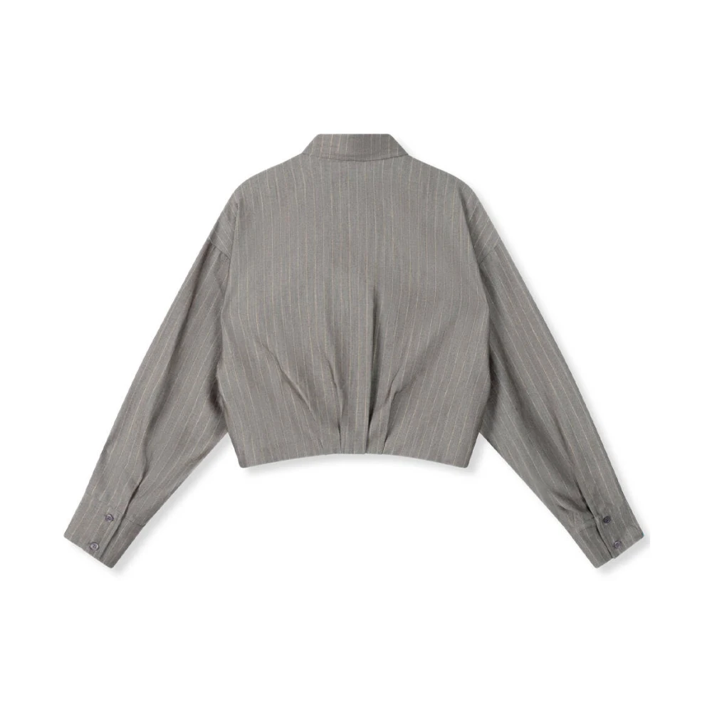 Refined Department Lyloe Blouse Lange Mouw Gray Dames