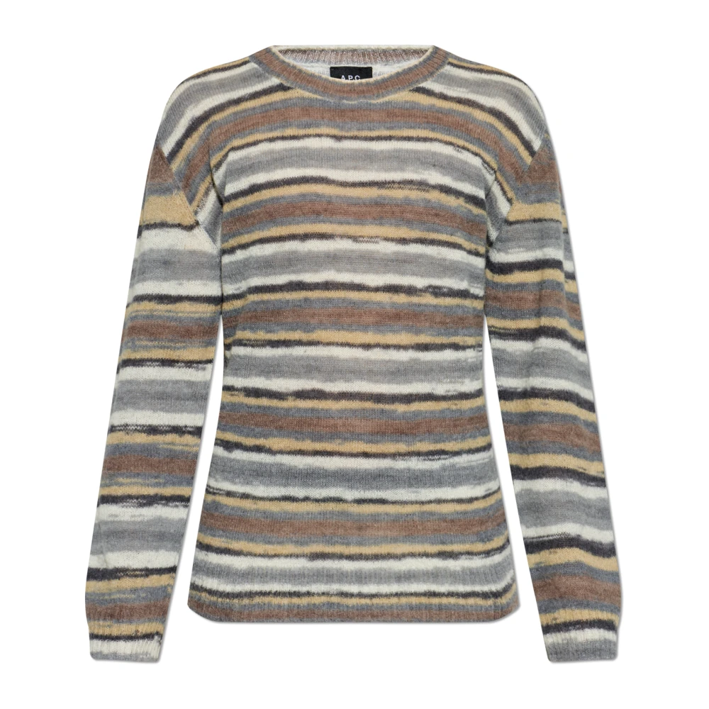 A.p.c. Men's Multicolor Round-Neck Knitwear, S, Striped Pattern Jumper