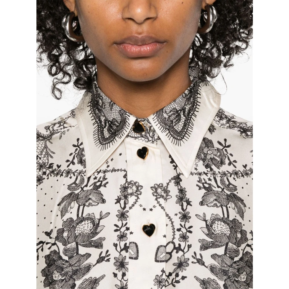 Zimmermann Beige Knoopshirt Lange Mouwen Multicolor Dames