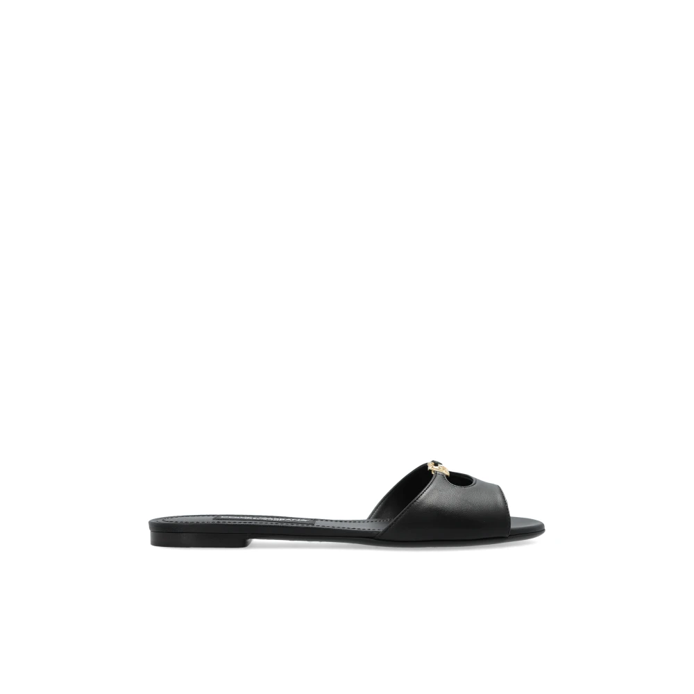 Dolce & Gabbana Vrouw Zwart Schoenen Dames, 38 Eu, Leer, Kalfsleren Sandaal