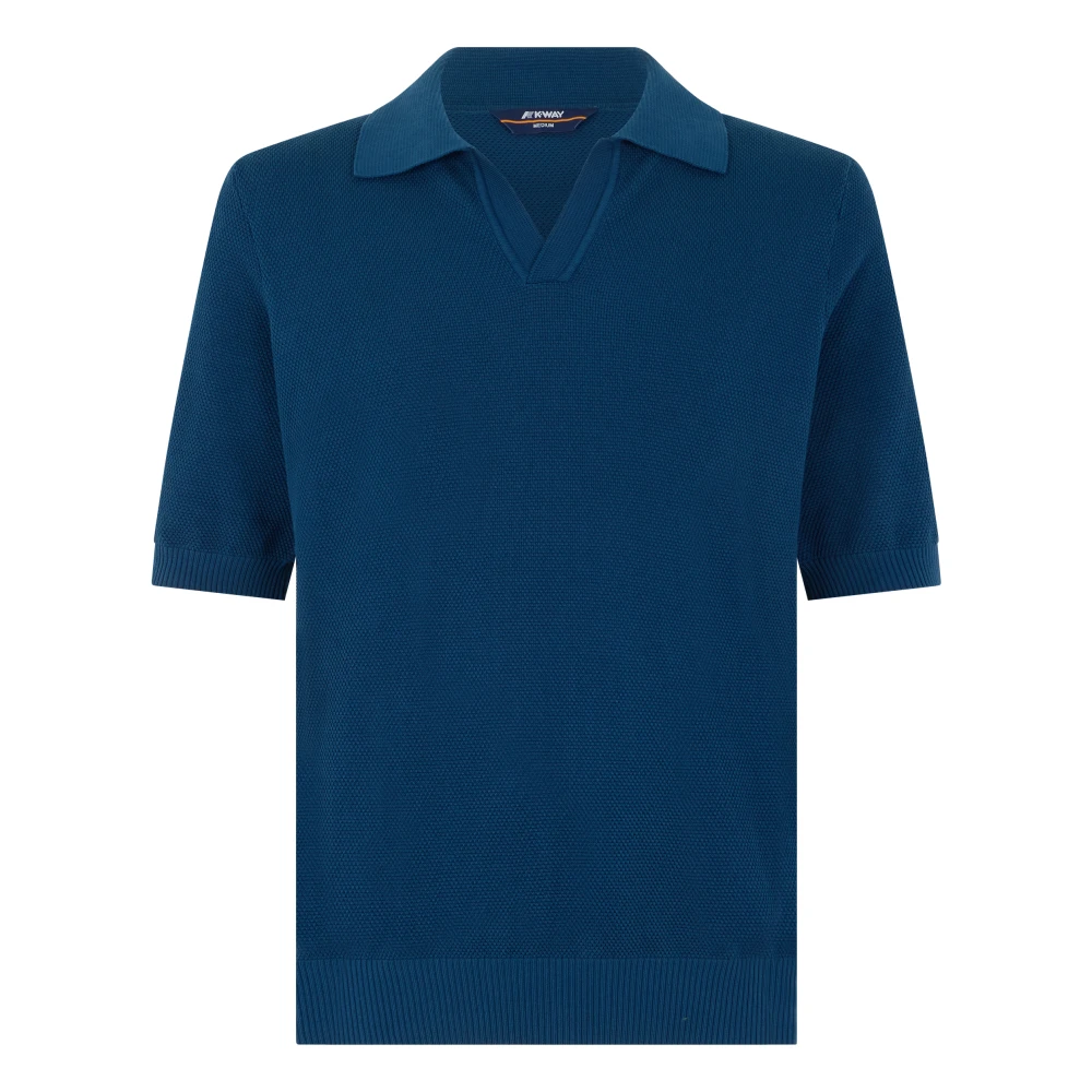 K-Way Mannelijk Blauw Tops Heren, L, Katoen, Piqué Katoen Polo