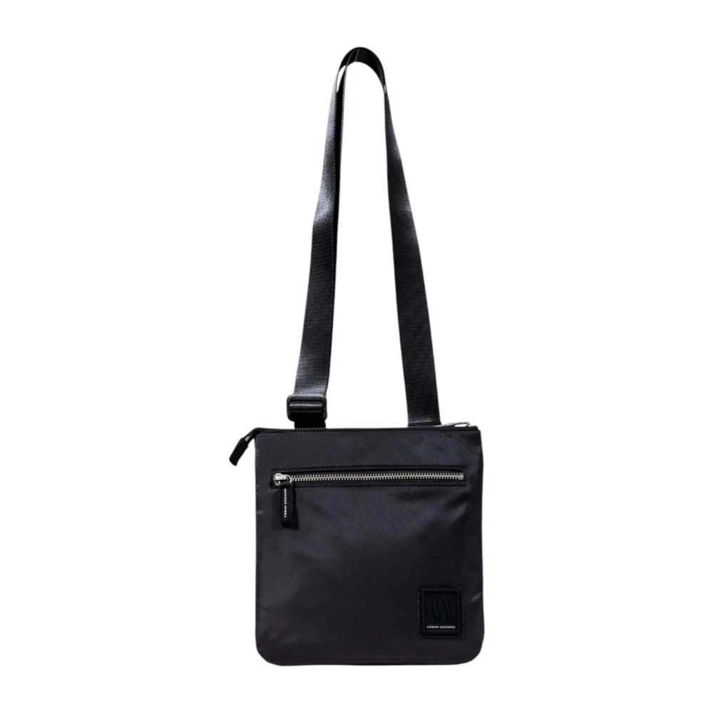 Armani Exchange Men's Black Cross Body Messenger, One Size, Polyamide Zip Fastening Bag
