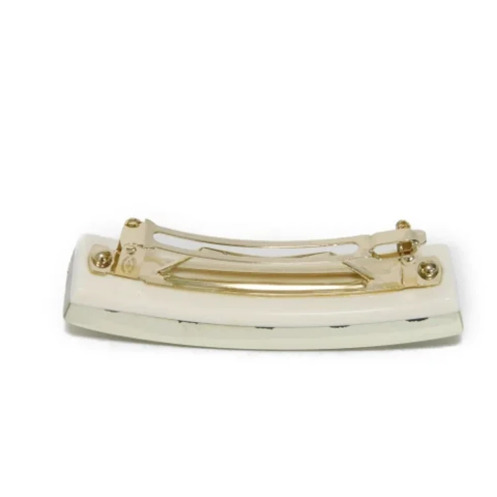 Chanel Vintage Pre-owned Canvas hair-accessories White Dames
