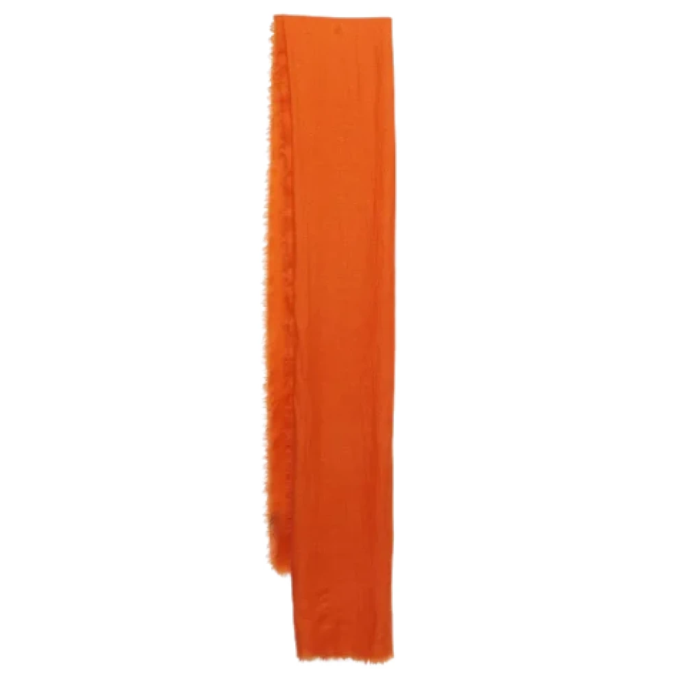 Yves Saint Laurent Vintage Pre-owned Cashmere scarves Orange Dames