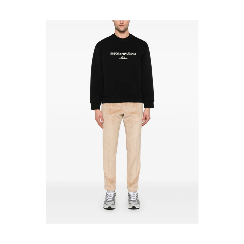 Emporio Armani Zwarte Sweatshirt met Ronde Hals en Lange Mouwen Black Heren