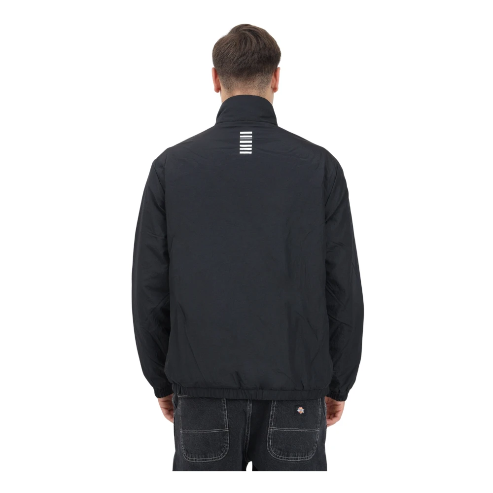 Emporio Armani EA7 Minimalistische Sportieve Zwarte Gewatteerde Jas Black Heren