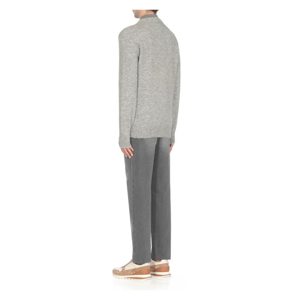 BRUNELLO CUCINELLI Grijze Alpaca Blend V-Hals Vest Gray Heren