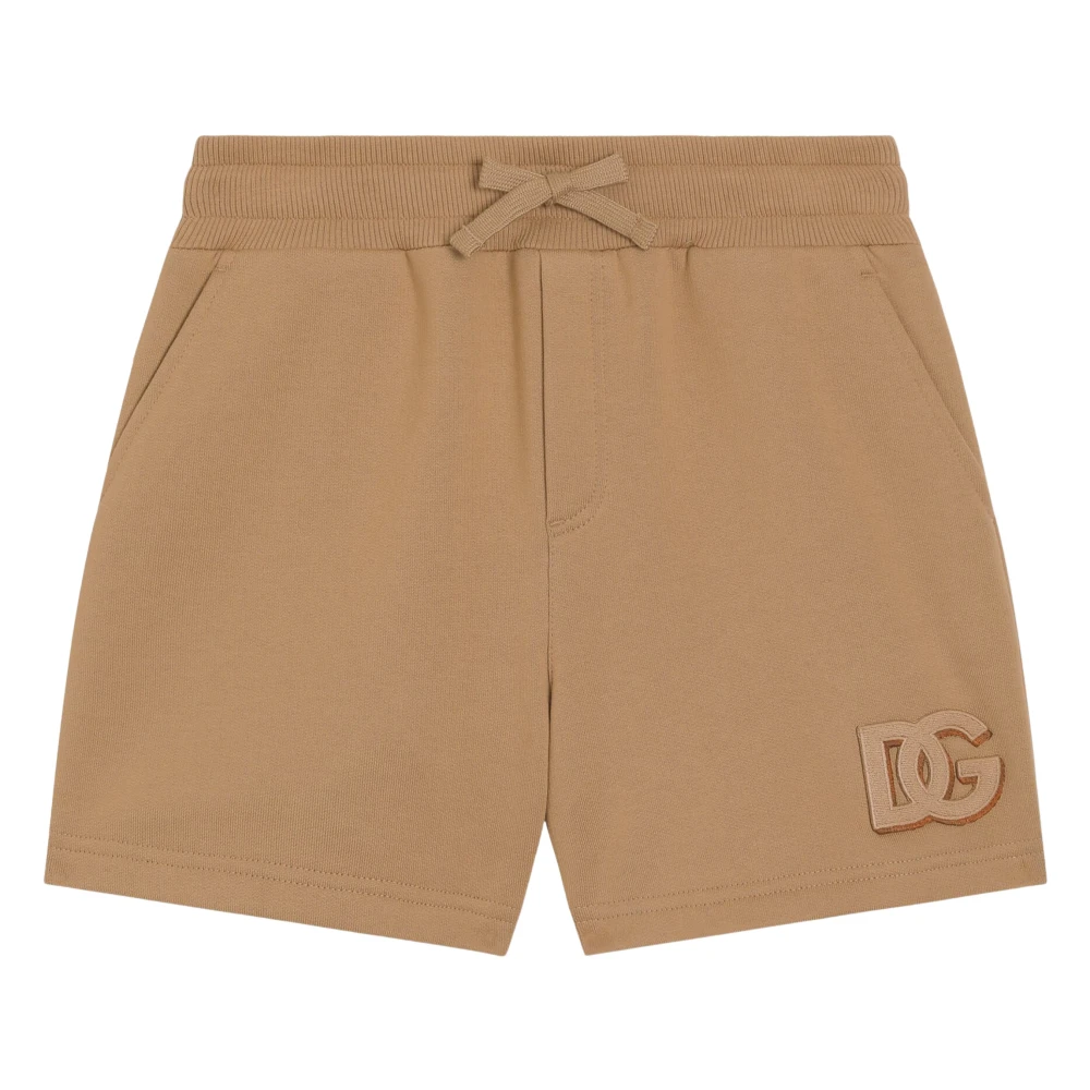 Dolce & Gabbana Boys Beige Shorts, 4 Y, Dg 3D Patch Shorts