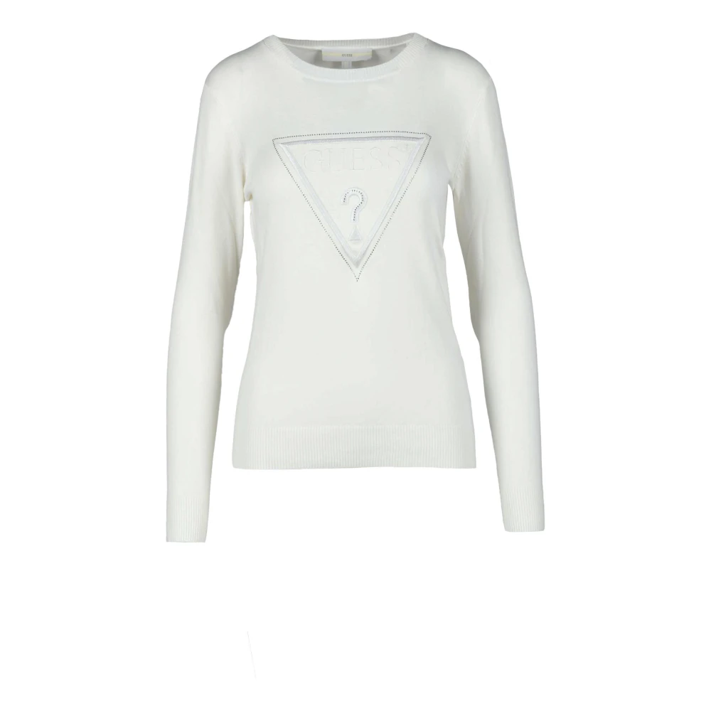 Guess Wit Langemouw Gebreid White Dames