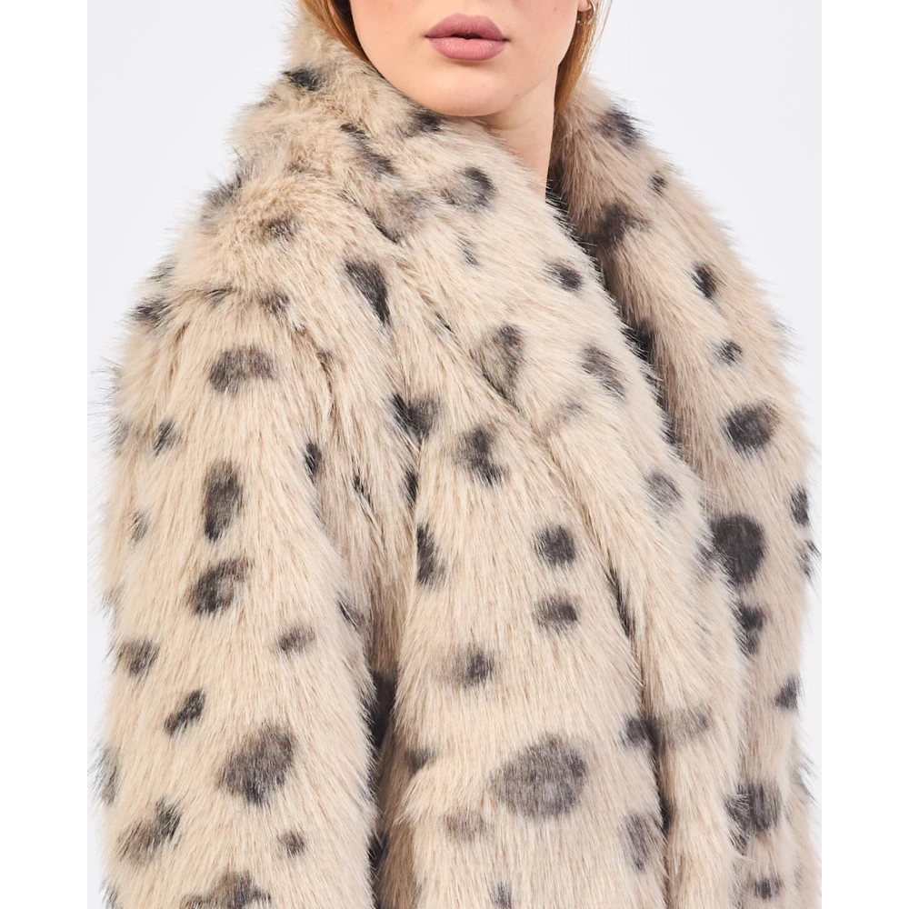 Jijil Beige Elegant Faux Fur Coat Beige Dames