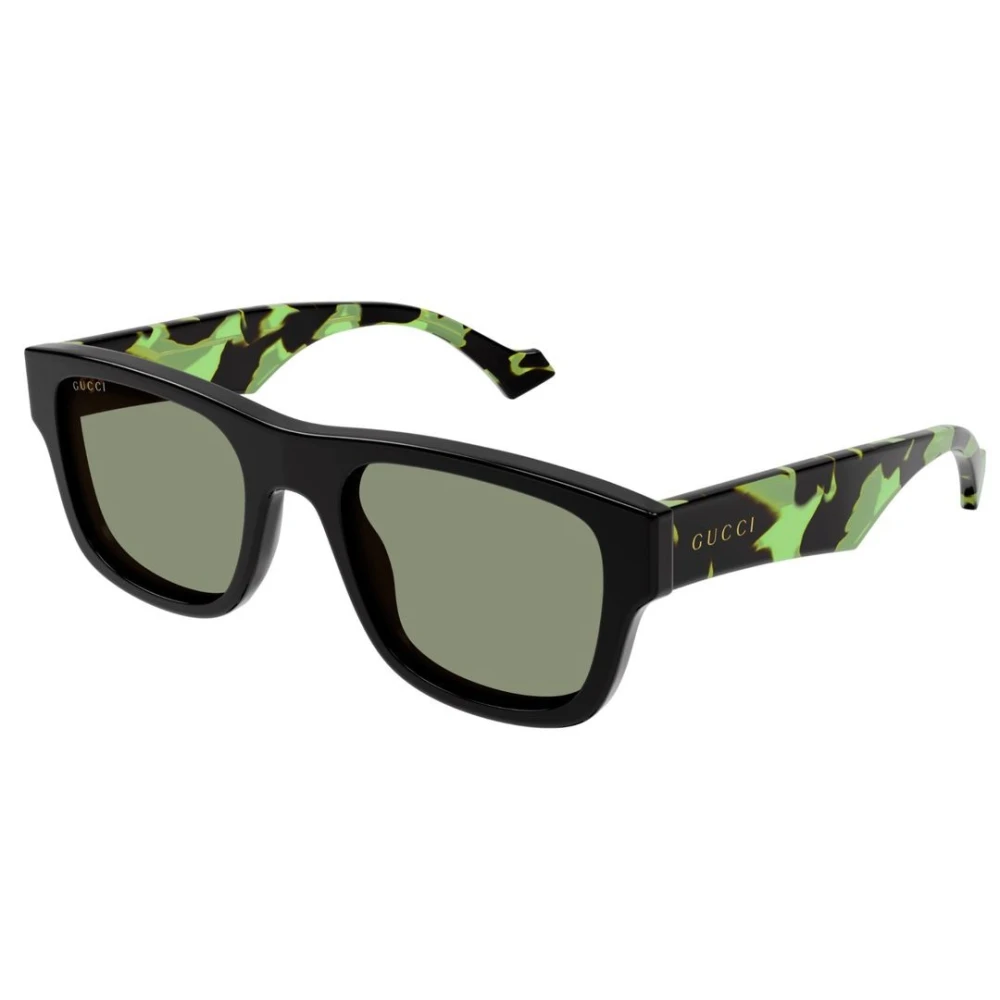 Gucci Minimalistische vierkante acetaat zonnebril Green Unisex