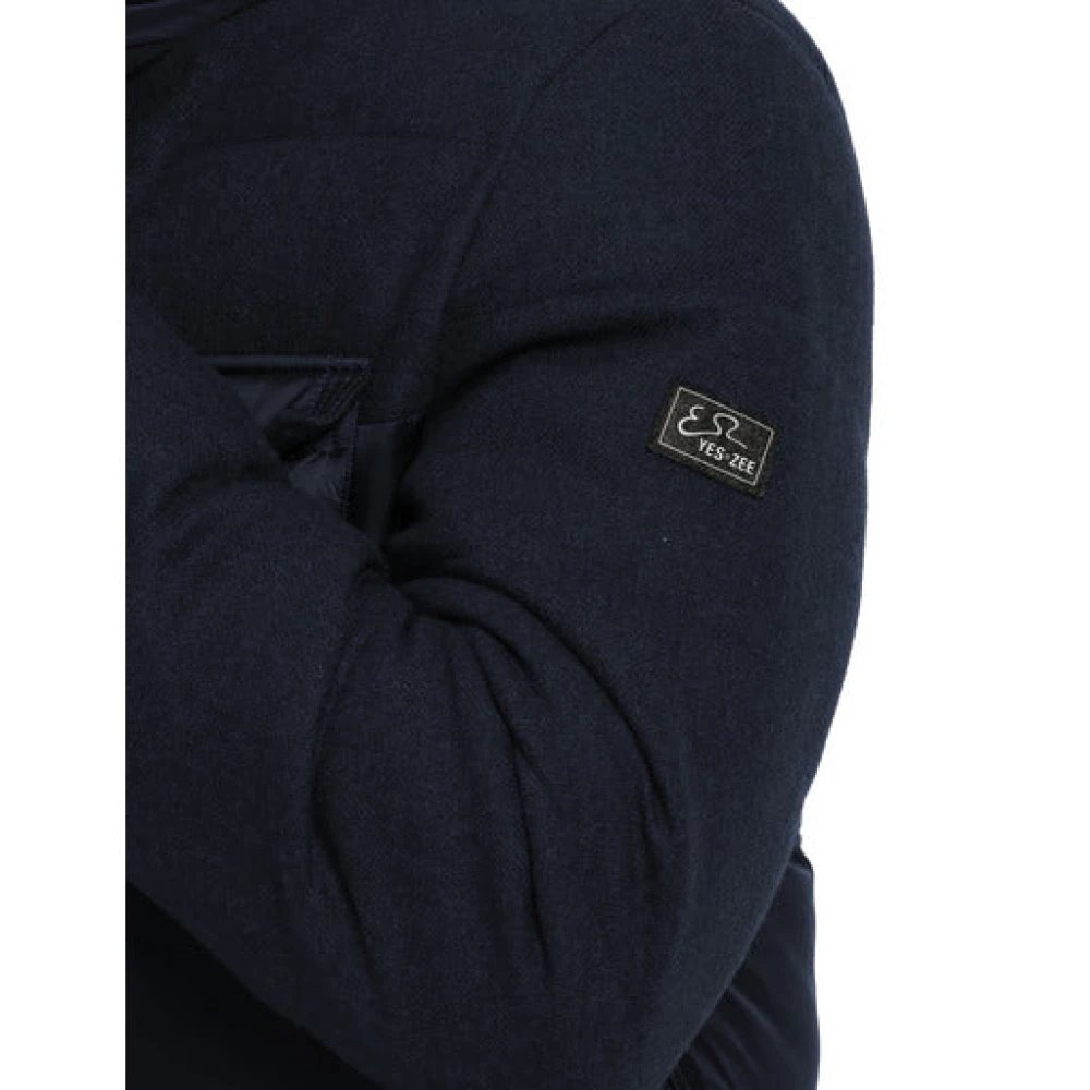 YES ZEE Wollen en Technische Stof Pufferjas Blue Heren