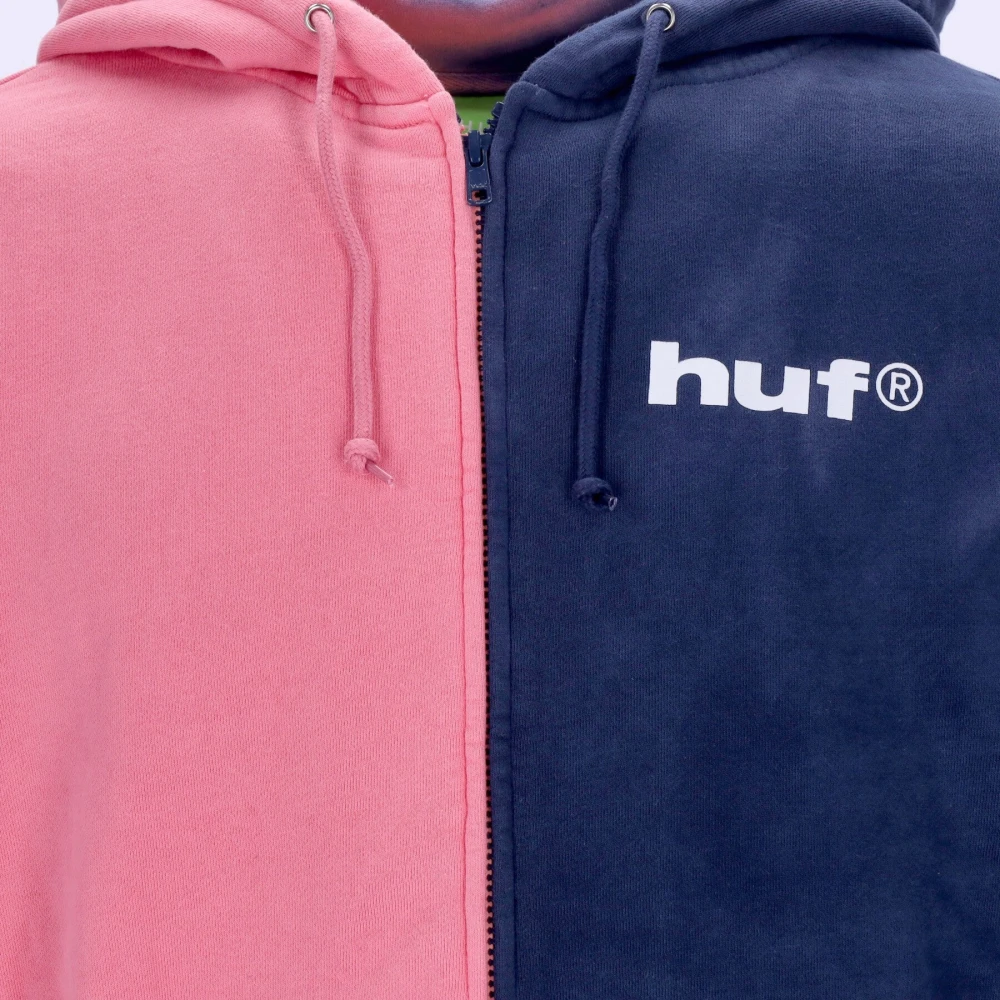 HUF Split Dye Zip Hoodie Pink Navy Multicolor Heren