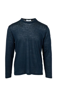 Linen Crew Neck Långärmad Topp