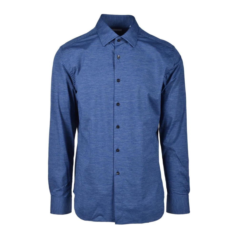 Xacus Elegante Shirt met Stretchstof Blue Heren