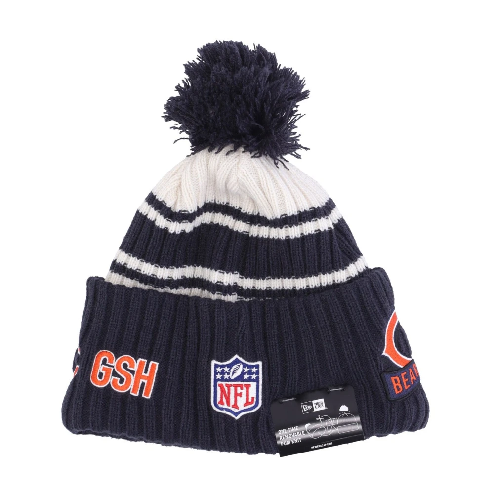 new era Chicago Bears Pom Beanie Hat Black Unisex