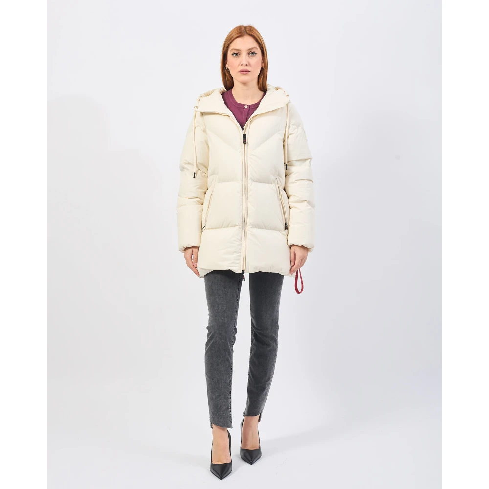 Afterlabel Witte Stretch Nylon Puffer Jas White Dames