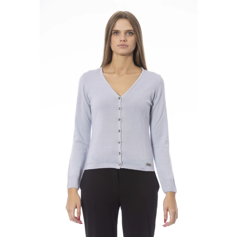 Baldinini Trendy Cardigan met knoopsluiting Blue Dames