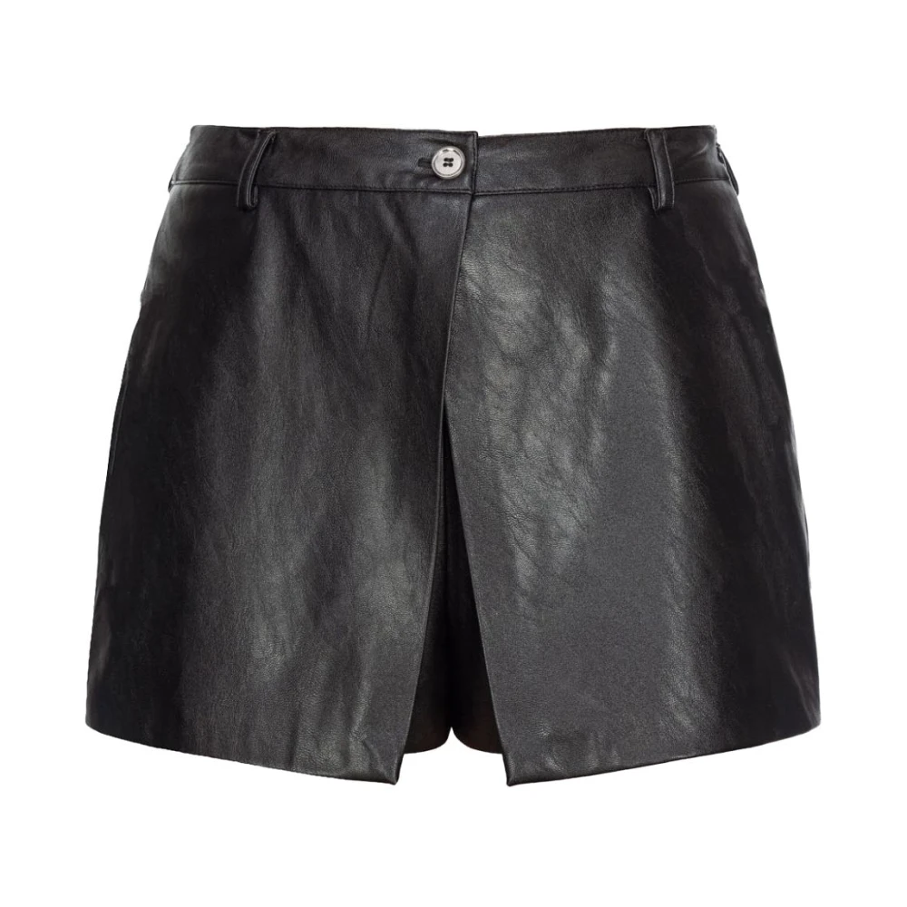 Pinko Polyester Shorts met voorste knoopsluiting Black Dames