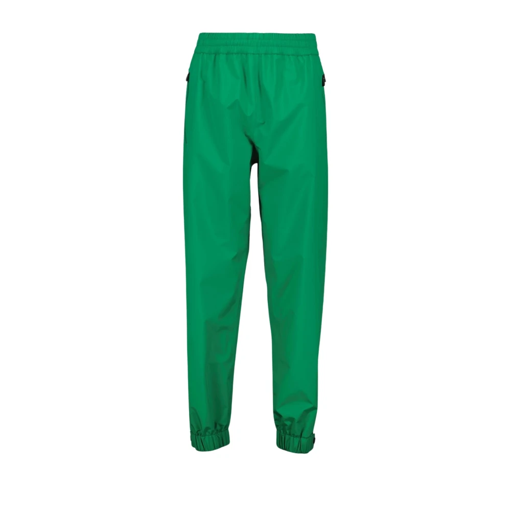 Moncler Women's Green Sweatpants, S, Jogging Trousers Straight Cut Elastic Cuffs