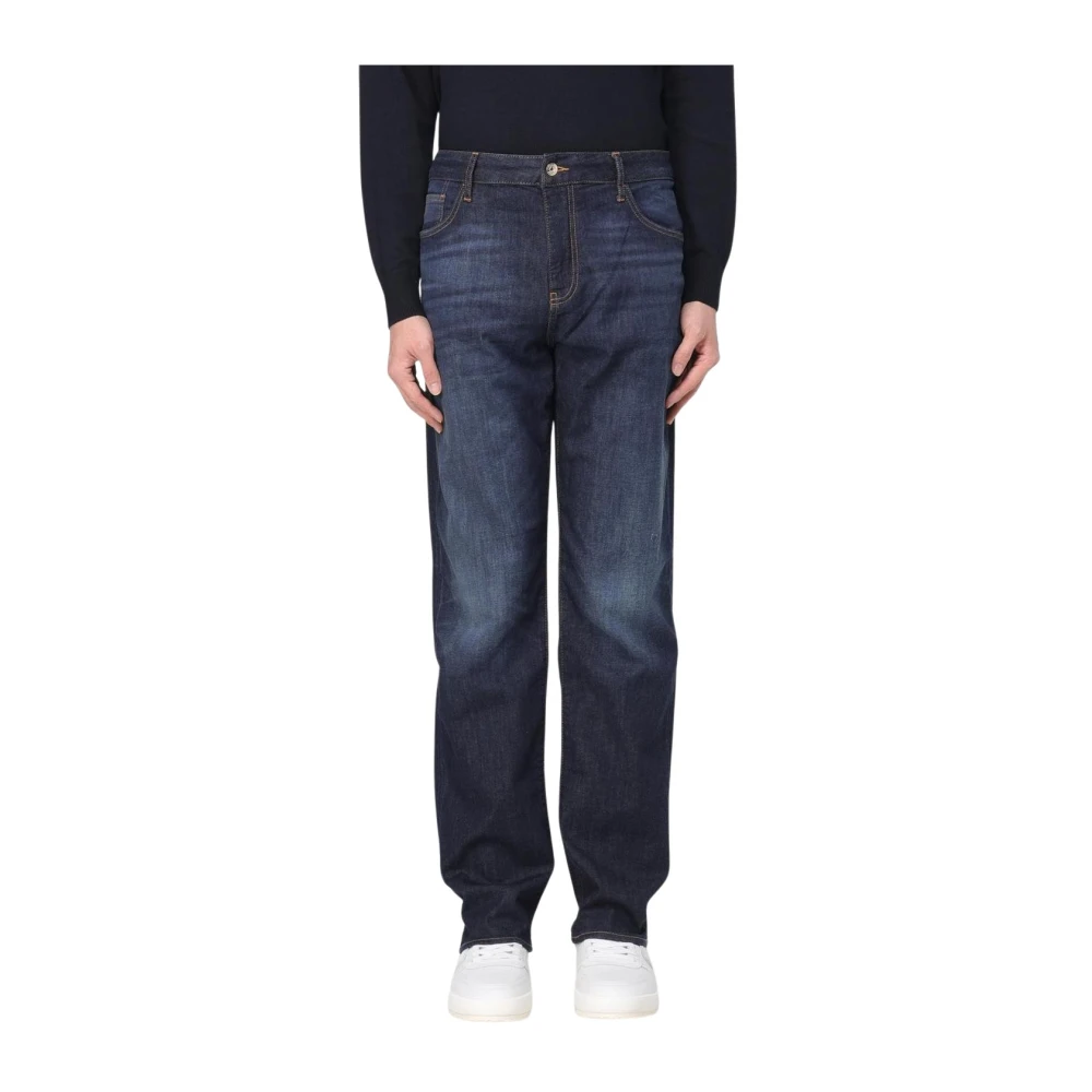 Armani Exchange Men's Blue Stylish Straight Leg Jeans