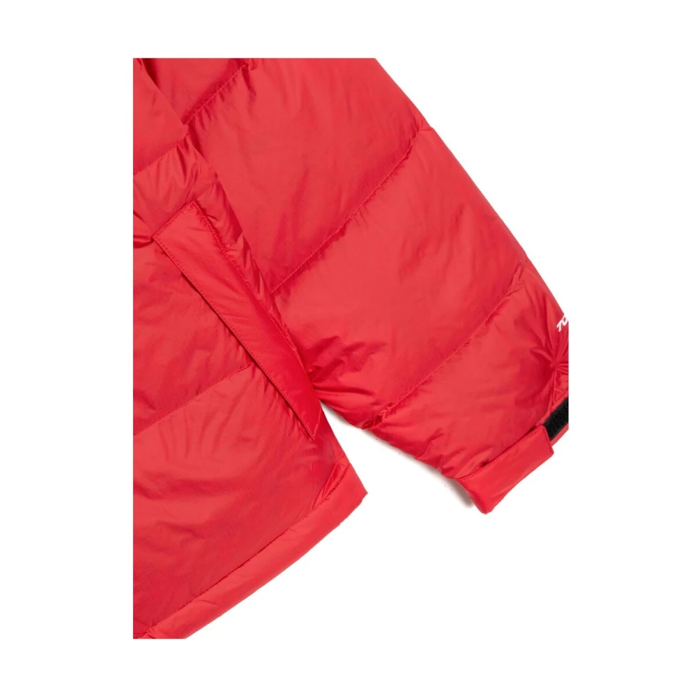 The North Face Zwart Rode Ganzendons Gewatteerde Jas Red Heren