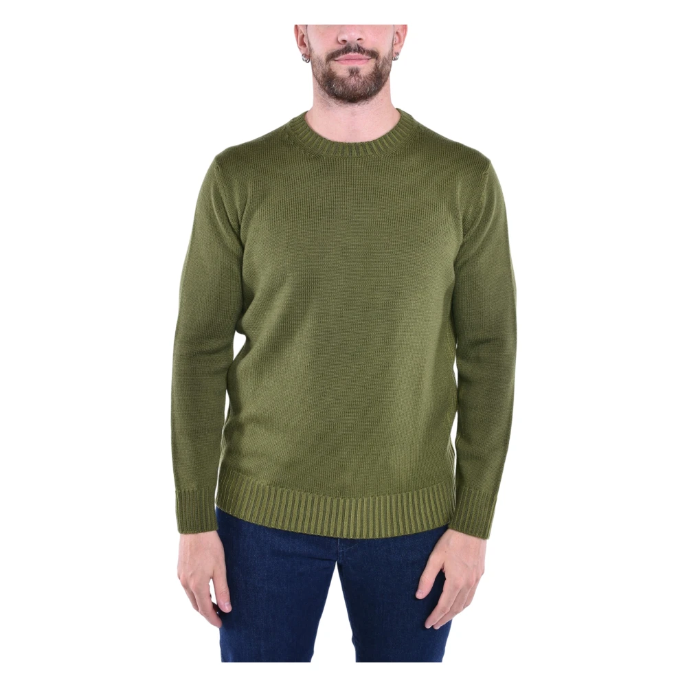 Kangra Wollen Crewneck Sweater Green Heren