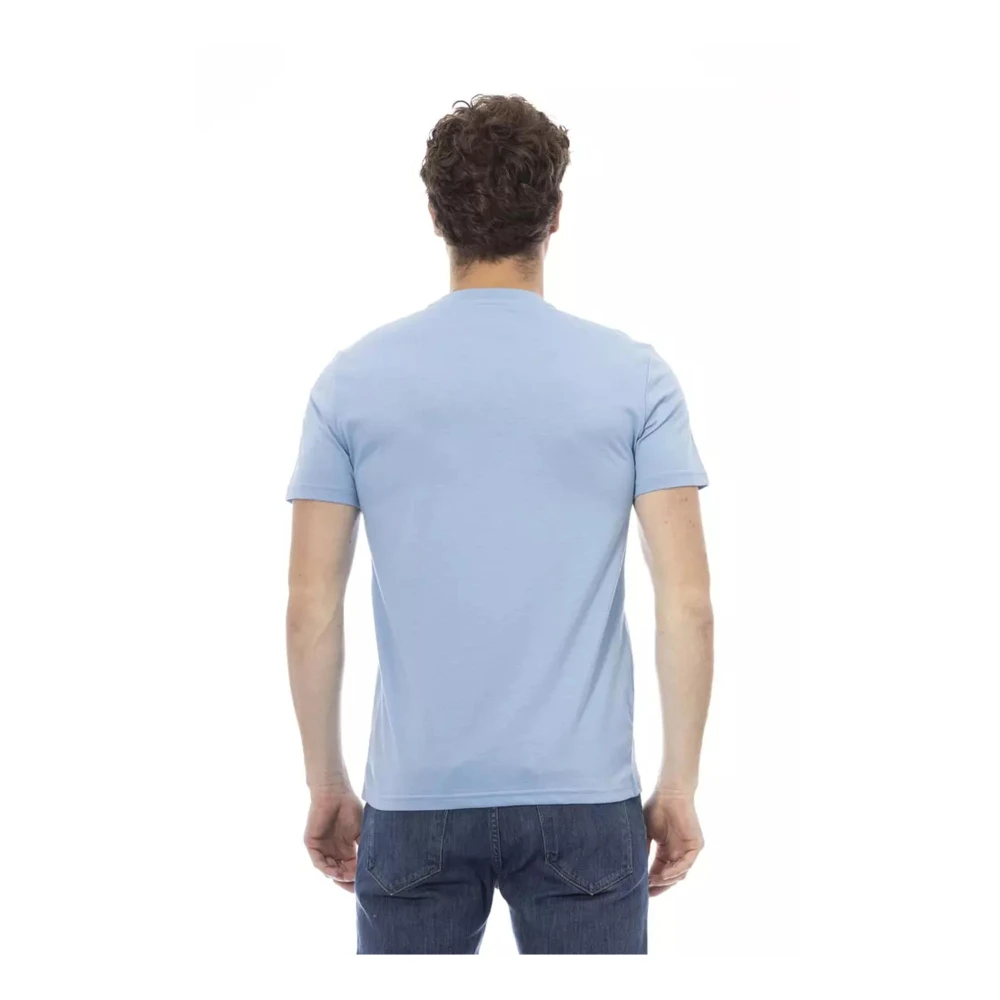 Baldinini T-shirt met ronde hals en print op de voorkant Blue Heren