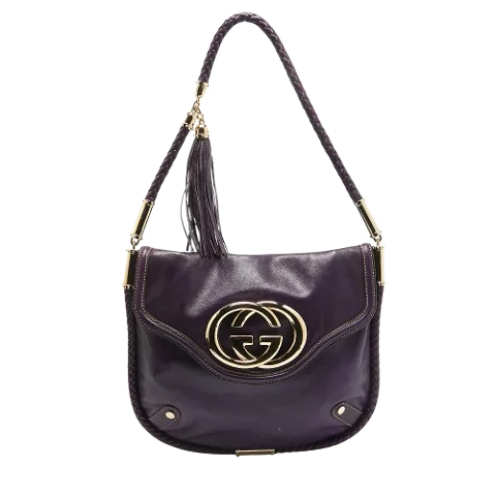 Gucci Vintage Pre-owned Leather handbags Purple Dames