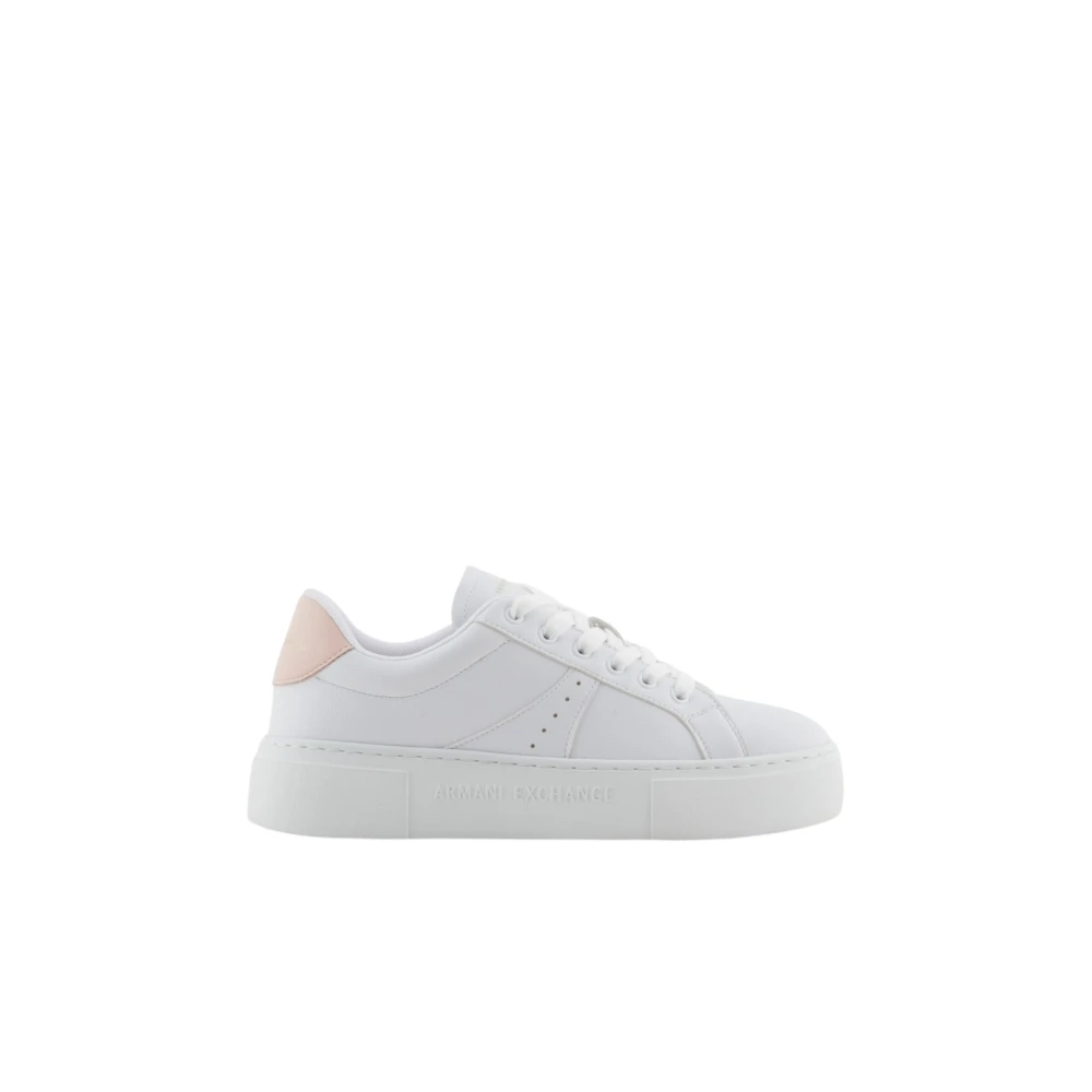 Armani Exchange Women's White Sneakers, 8 Uk, Platform Sneaker