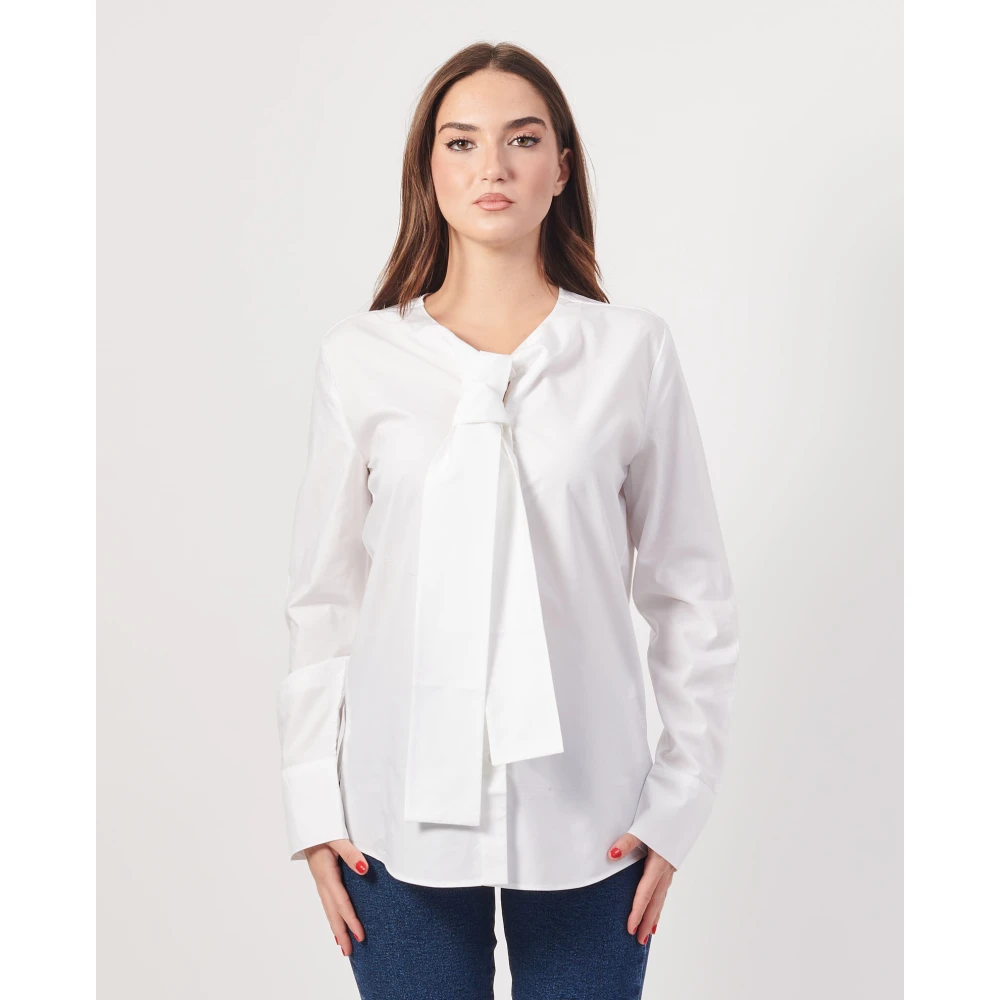 Armani Exchange Witte Blouse met Strik Detail White Dames