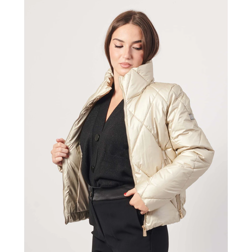 YES ZEE Gewatteerde Korte Jas Zand Beige Dames