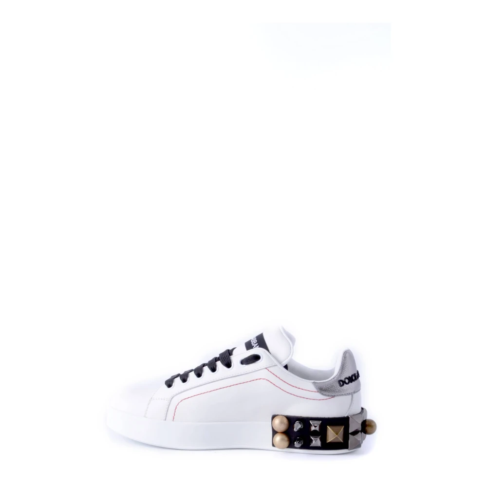 Dolce & Gabbana Portofino Sneakers voor Dames met Applicaties White Dames
