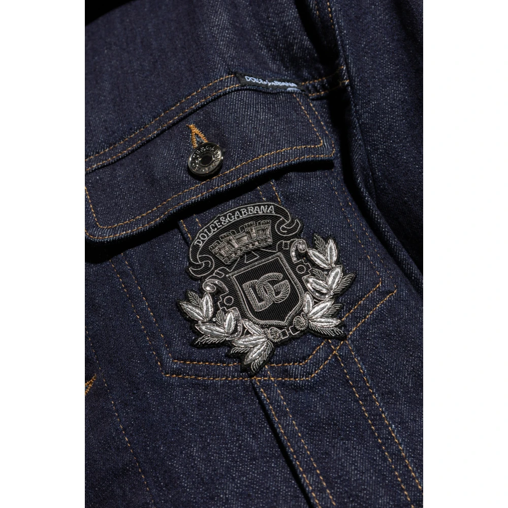 Dolce & Gabbana Spijkerjas met applicatie Blue Heren