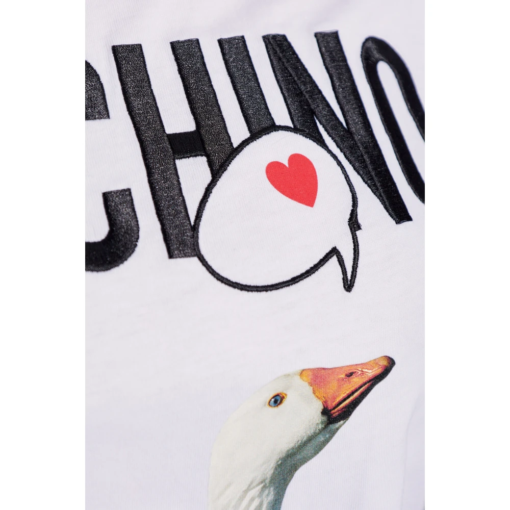 Moschino T-shirt met logo White Dames
