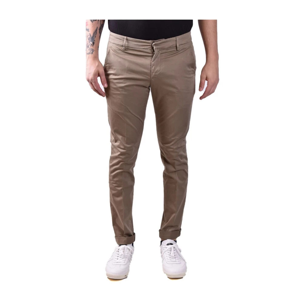 Dondup Multicolor Stijlvolle Katoenen Broek Brown Heren