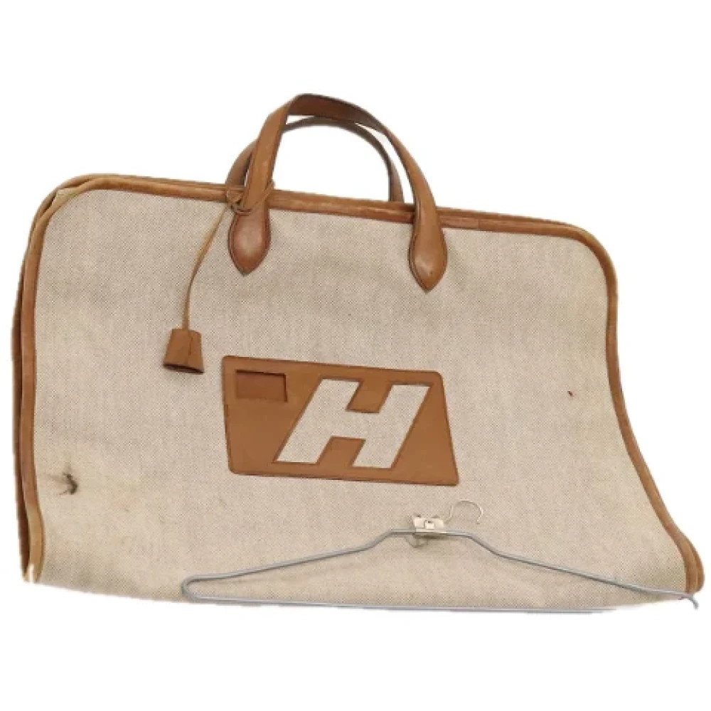 Hermès Vintage Pre-owned Canvas travel-bags Beige Dames