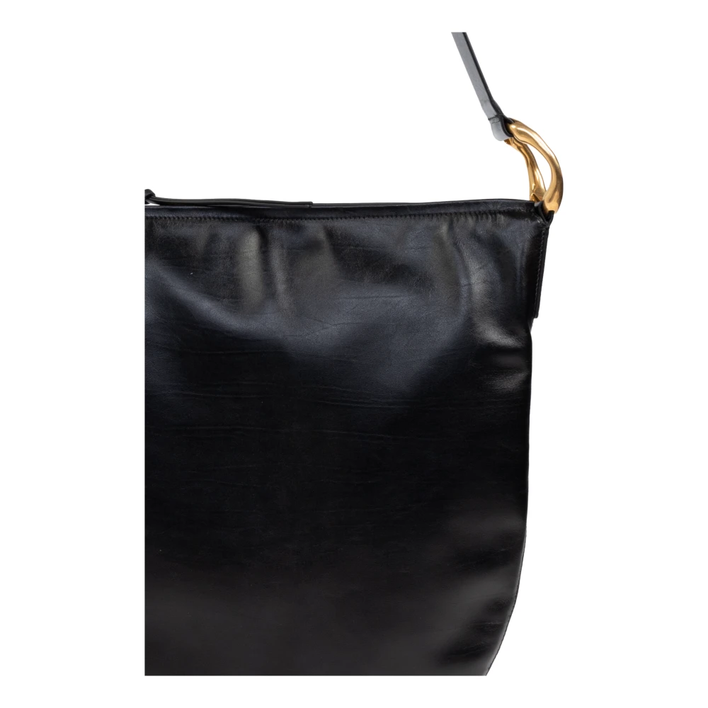 Jil Sander Schoudertas Moon Medium Black Dames