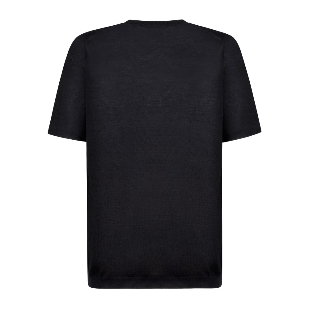 Roberto Collina Zijden Zwarte T-shirt Rt01021 Rt0109 Black Heren