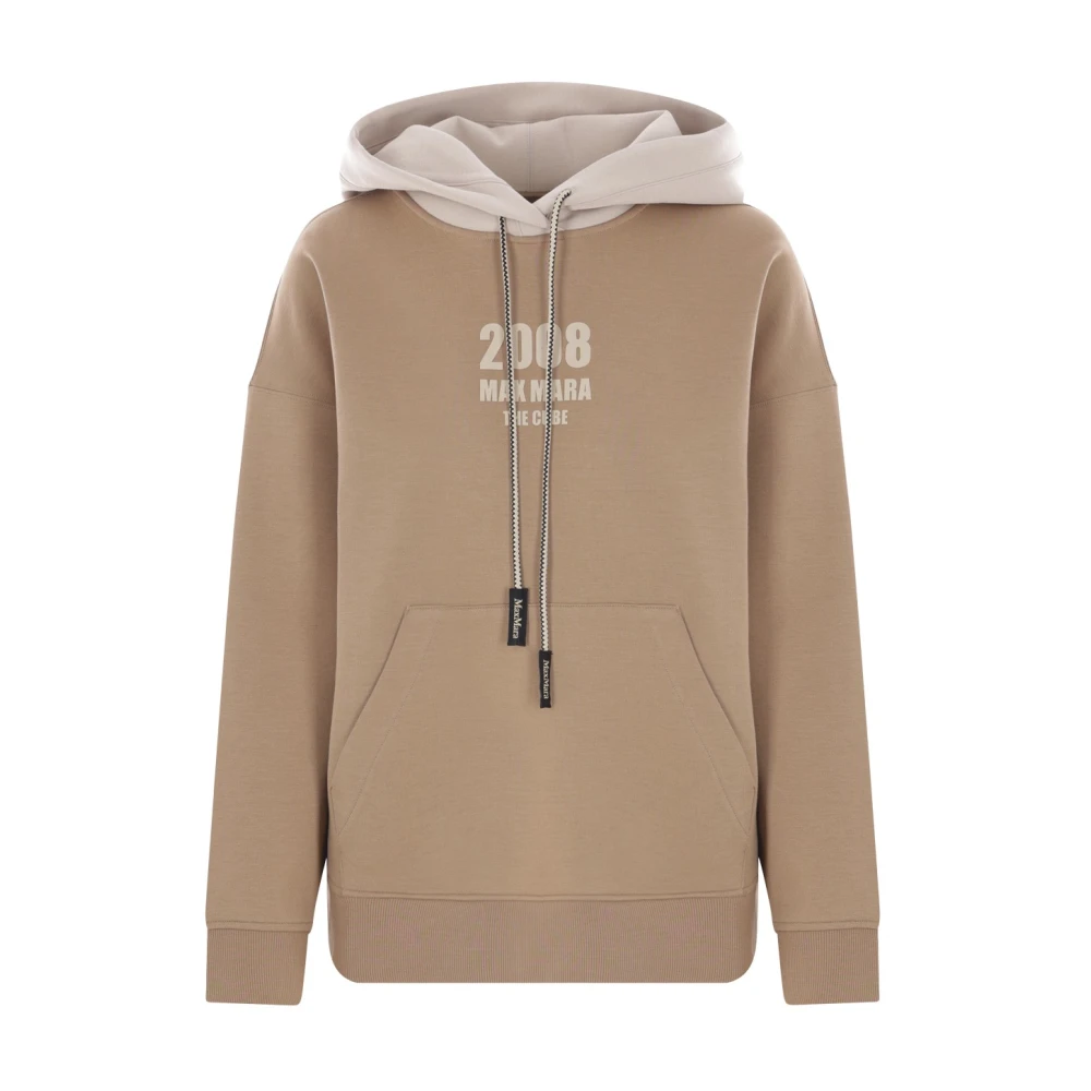 Max Mara Bruine Hoodie met Logoprint Brown Dames