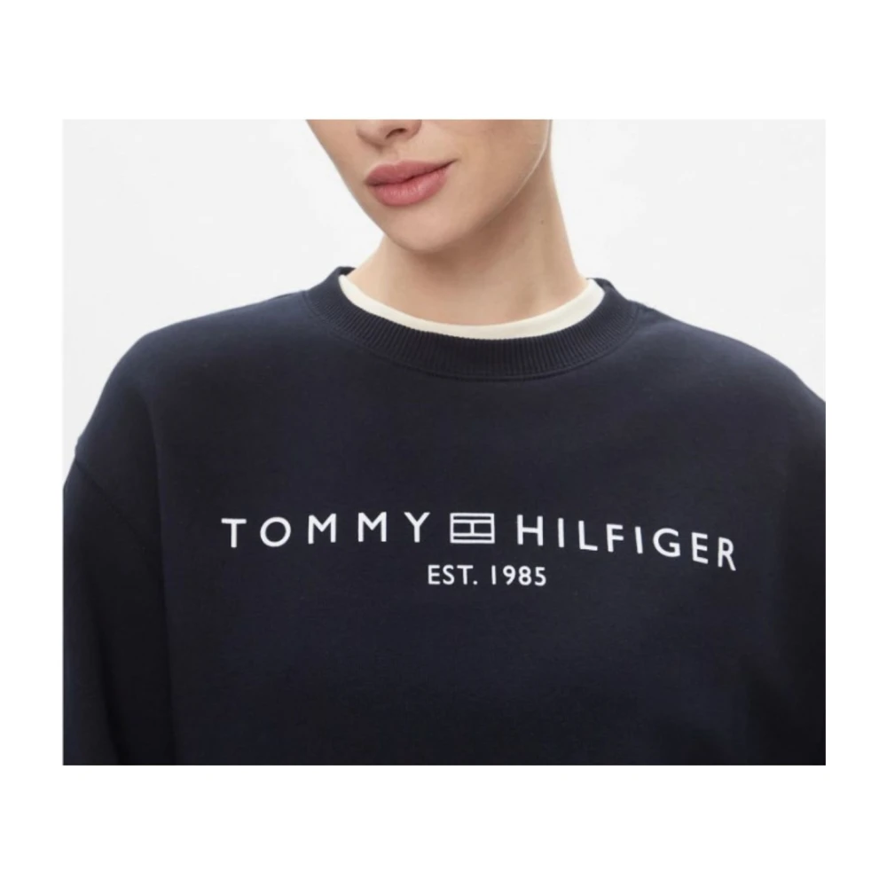 Tommy Hilfiger Dames Logo Sweater Blue Dames