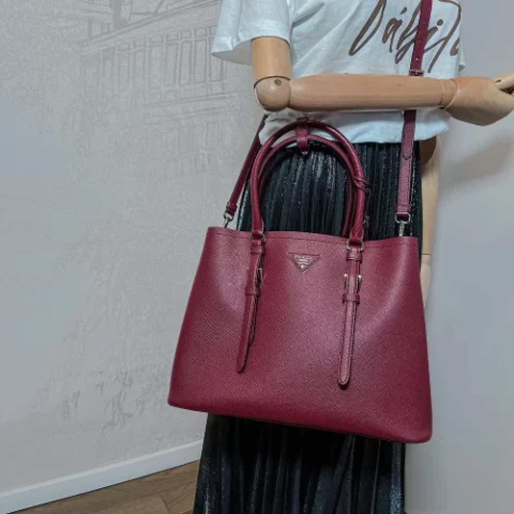 Prada Vintage Pre-owned Leather handbags Red Dames