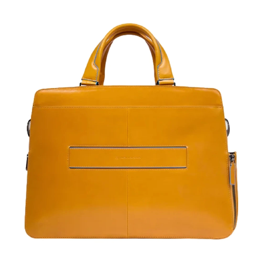 Piquadro Gele Laptoptas met RFID-bescherming Yellow Dames