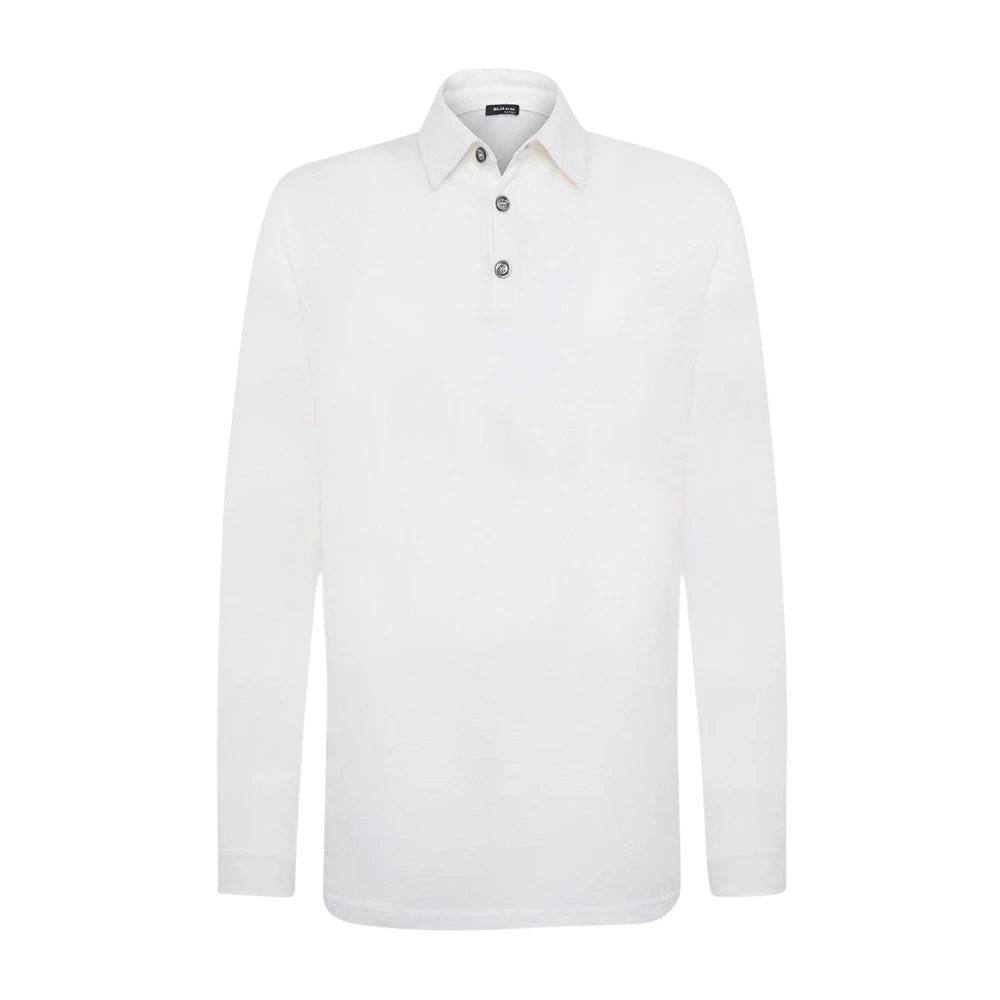Kiton Wit Katoenen Poloshirt White Heren