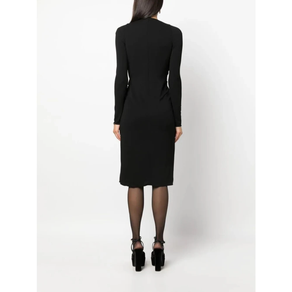 Versace Zwarte Midi Jurk Black Dames
