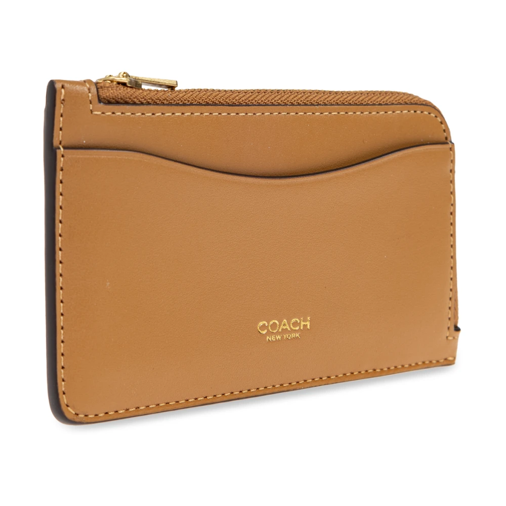 Coach Leren kaarthouder Beige Dames