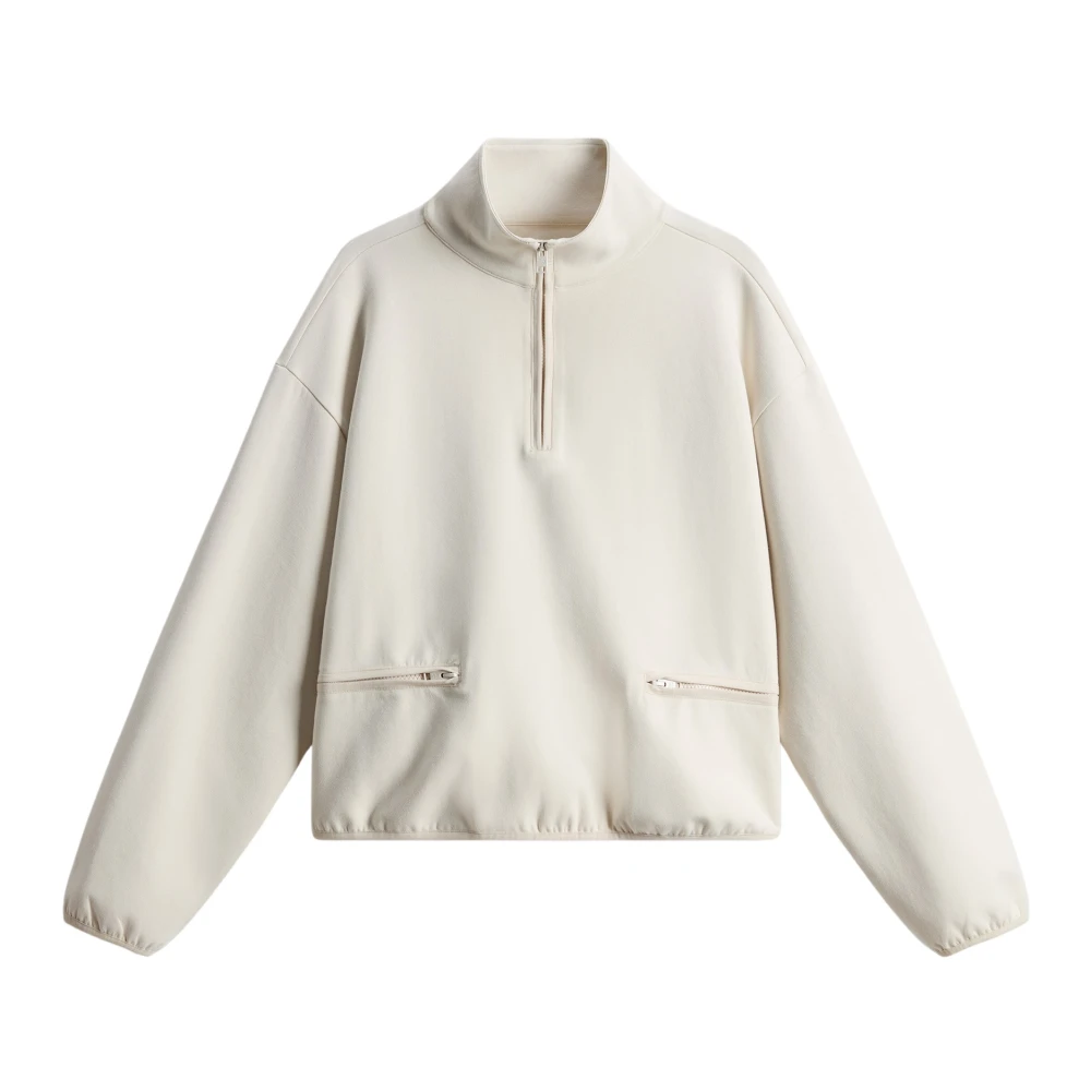 Woolrich Katoenmix Hoge Hals Trui Beige Dames